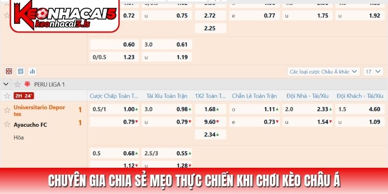 Chuyên gia chia sẻ mẹo thực chiến khi chơi kèo châu Á