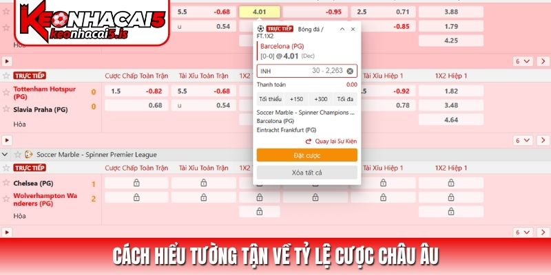 Cách hiểu tường tận về tỷ lệ cược châu Âu